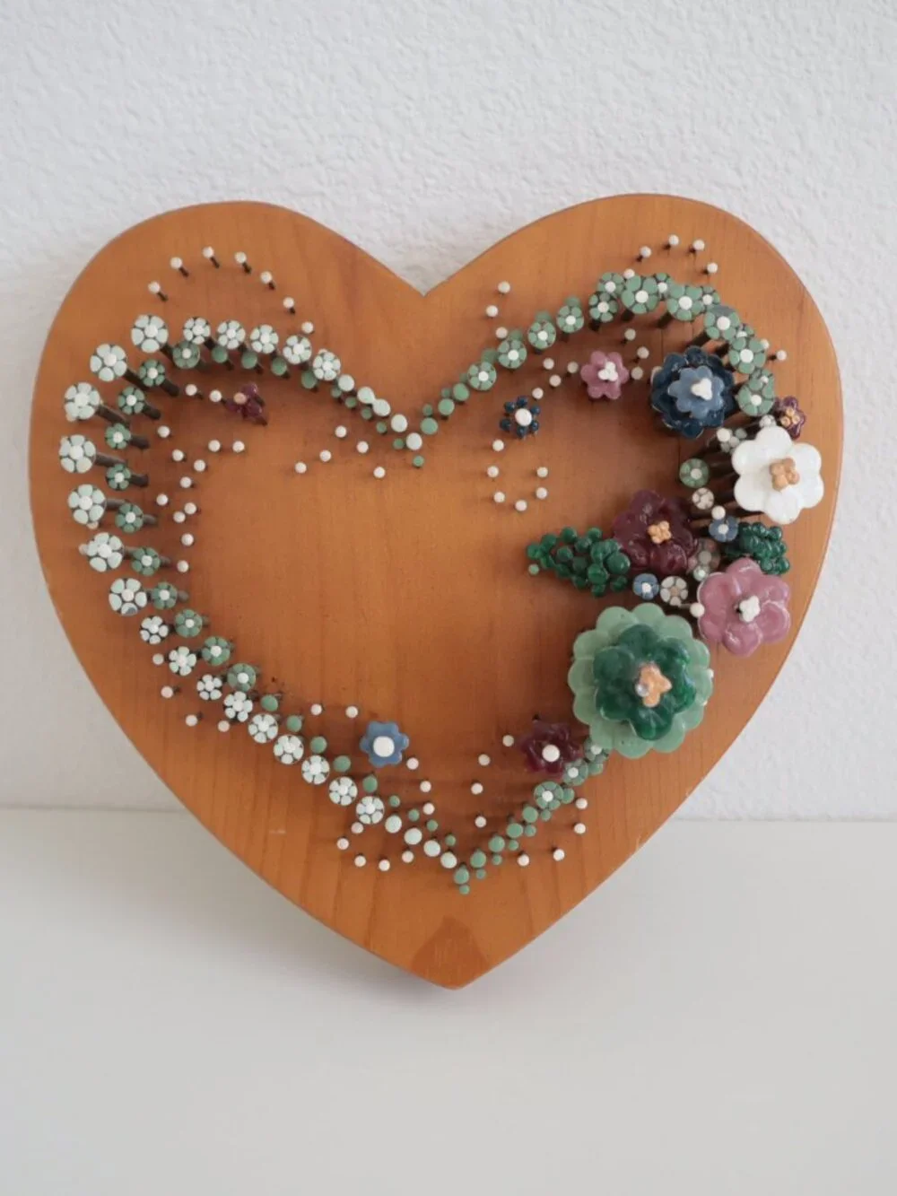 Vintage 1970s Pol-O-Craft Heart Shaped Nail Art Plaque